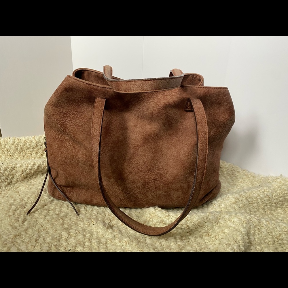 Free People Oversized Brown Suede Tote Bag